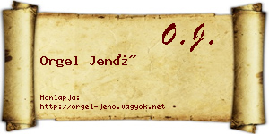 Orgel Jenő névjegykártya